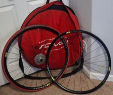 OVAL Concepts 723 Disc Cycle Wheelset + Shimano 105 HG Cassette 11S + Carry Bag