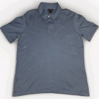 Aether Shirt Men's Large Blue Polo Shirt Preppy Casual