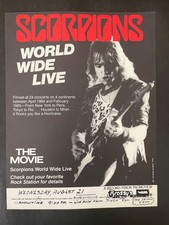 Rare SCORPIONS Matthias Jabs 1984 1985 World Wide Live Original Poster Flyer