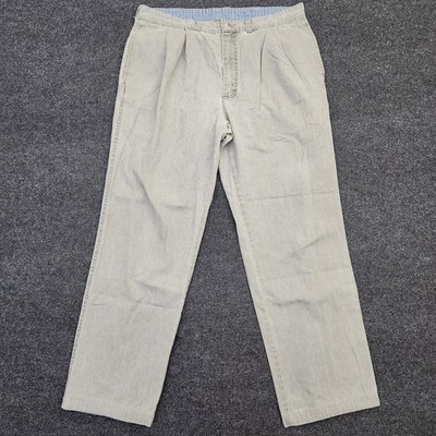 Vintage OshKosh B'Gosh Mens 34 Pleated Trousers Beige Relaxed Dad Pants Normcore