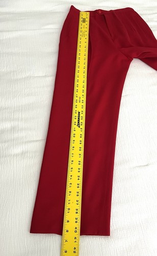 Pantalone donna vintage taglia 10 100% lana rosso vita alta plissettato foderato usato in ottime condizioni - Foto 9 di 12