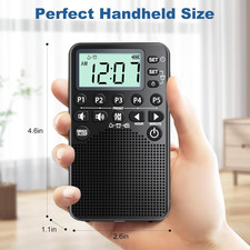 Battery Operated Portable Pocket AM/FM Radio Digital Tuning Loud Speaker Outdoor