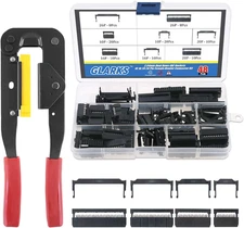 Professional IDC Crimp Tool with 48Pcs 2.54mm Pitch Dual Rows IDC Sockets 10 16