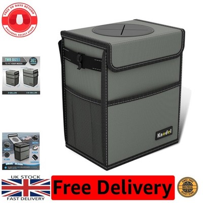 Medium Black Car Trash Bin - Durable, Foldable & Multi-Purpose Storage Solution