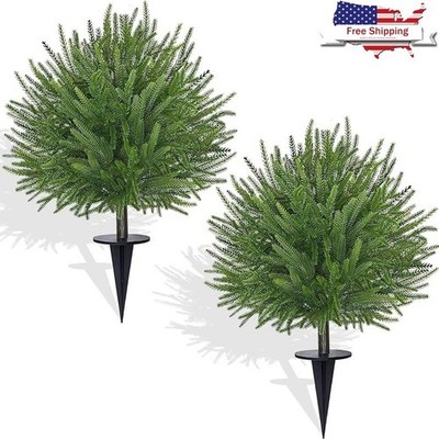 2 Pack Artificial Norfolk Pine Bushes UV Resistant Indoor Outdoor Decor New