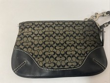 EUC VTG Coach Black/Grey Wristlet Clutch Classic Print Stylish 2002