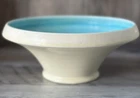 ROOKWOOD POTTERY 1920 CENTERPIECE CONSOLE BOWL 2256 VASE BLUE SWIRL ART DECO