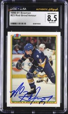 Rod Brind'Amour Signed 1990-91 Bowman Rookie Card #23 Blues CGC 8.5 JSA 9 Auto