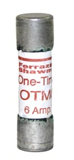 Ferraz Shawmut OTM6 Fuse 6A 250V One-Time Fast-Acting