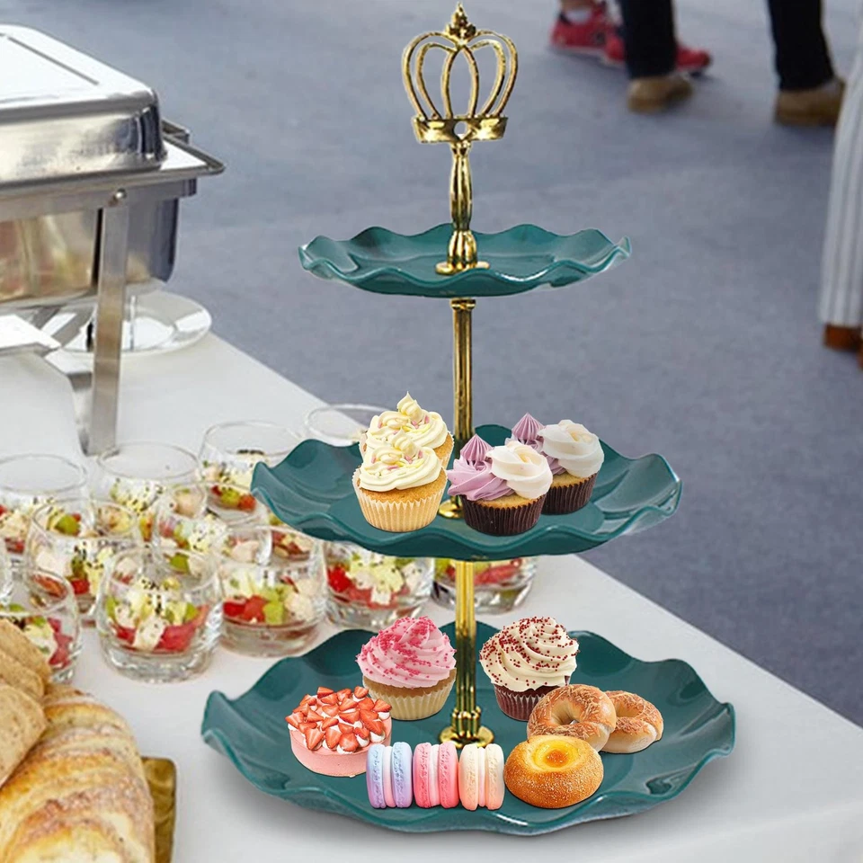 Soportes de mesa de postres Soporte de torre para cupcakes de 3 niveles Bandeja de 3 niveles Foto 2 de 4