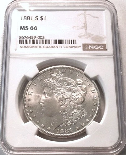 1881 S $1 NGC MS 66 Morgan Silver Dollar Better GEM+ Uncirculated Type Coin