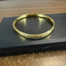 Vintage Baby Toddler Bracelet Floral Etched WFH 1/20 14kt Gold Filled Bangle