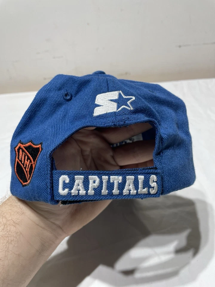 Chapéu Vintage Starter Washington Capitals Flying Eagle NHL Alça Azul Traseira - Imagem 4 de 4