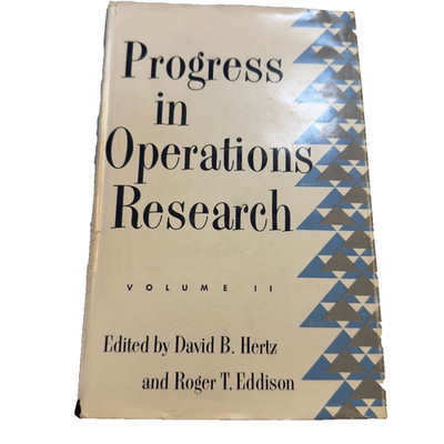 Operations Research Progress Volume II 1964 Hertz Eddison Academic Hardcover OR