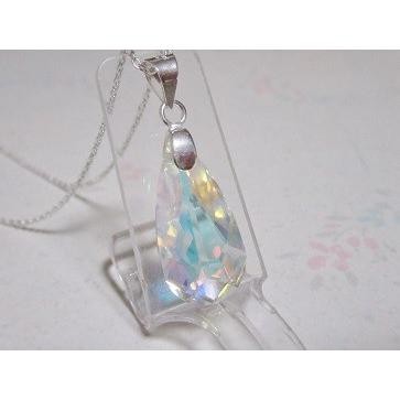 Crystal Aurora Rainbow Drop Silver Pendant Japan 2.5cm (1in)