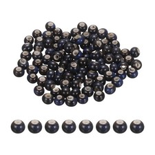 100Pcs 6mm Round Ceramic Porcelain Beads, Glaze Change Black