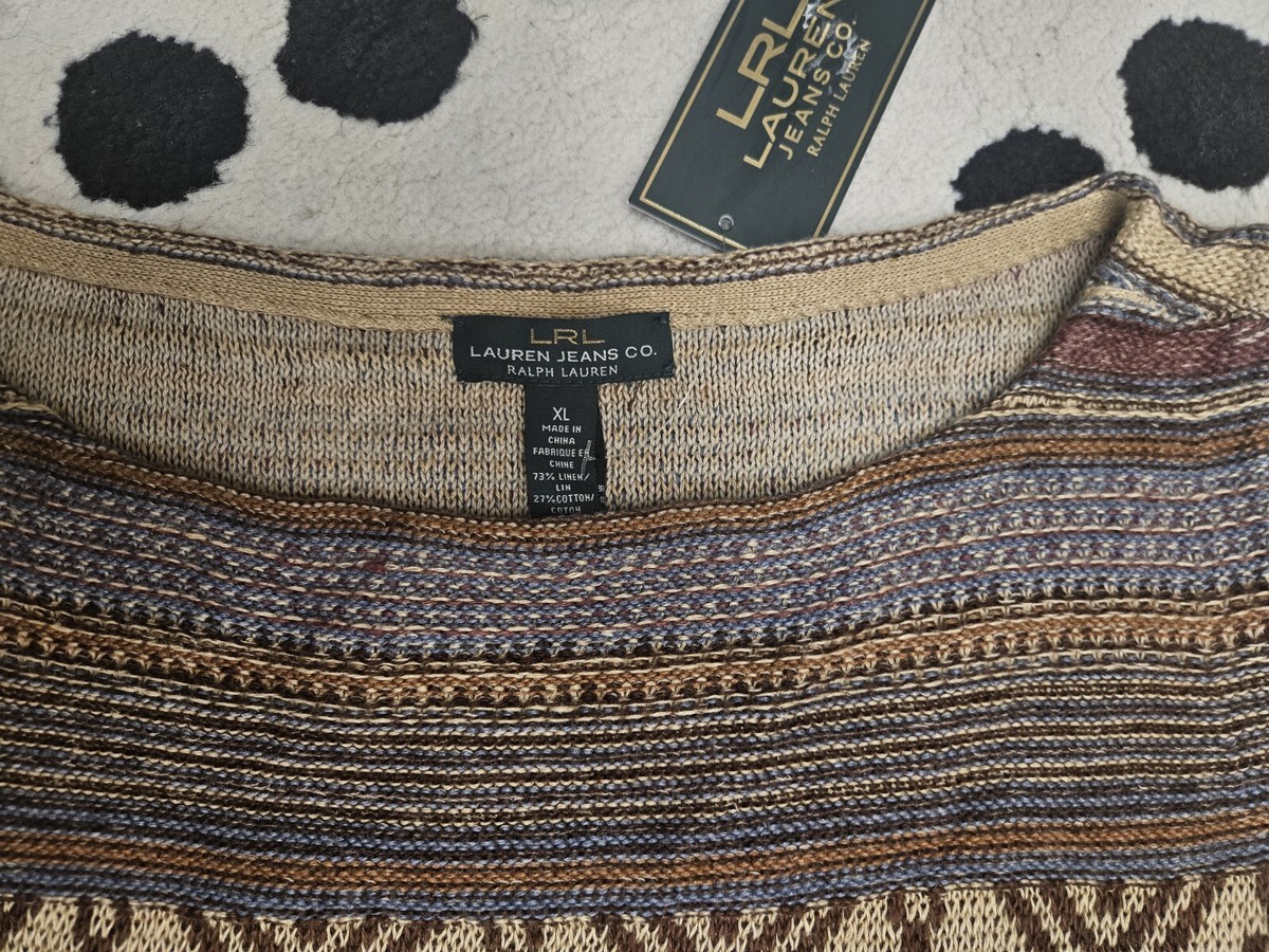 ラルフ・ローレン Lauren Ralph Lauren Striped Linen-Cotton Sweater Tank Top レディース シャ Striped Linen-Cotton Sweater Tank Top
