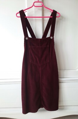 princess polly baby blue dress Topshop corduroy pinafore dress in burgundy. Cute main image 1