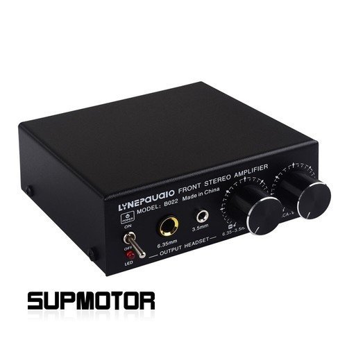 B022 Stereo Preamplifier Active Speaker Headphone Preamp with 6.35mm & 3.5mm - Picture 4 of 7