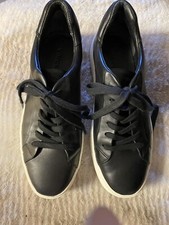 VINCE Benfield Leather Platform Black Sneakers Women  s Shoes Size 8 M