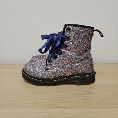 1460 Farrah Doc Martens Blau Glitzer Dr Martens 1460 Farrah Blue