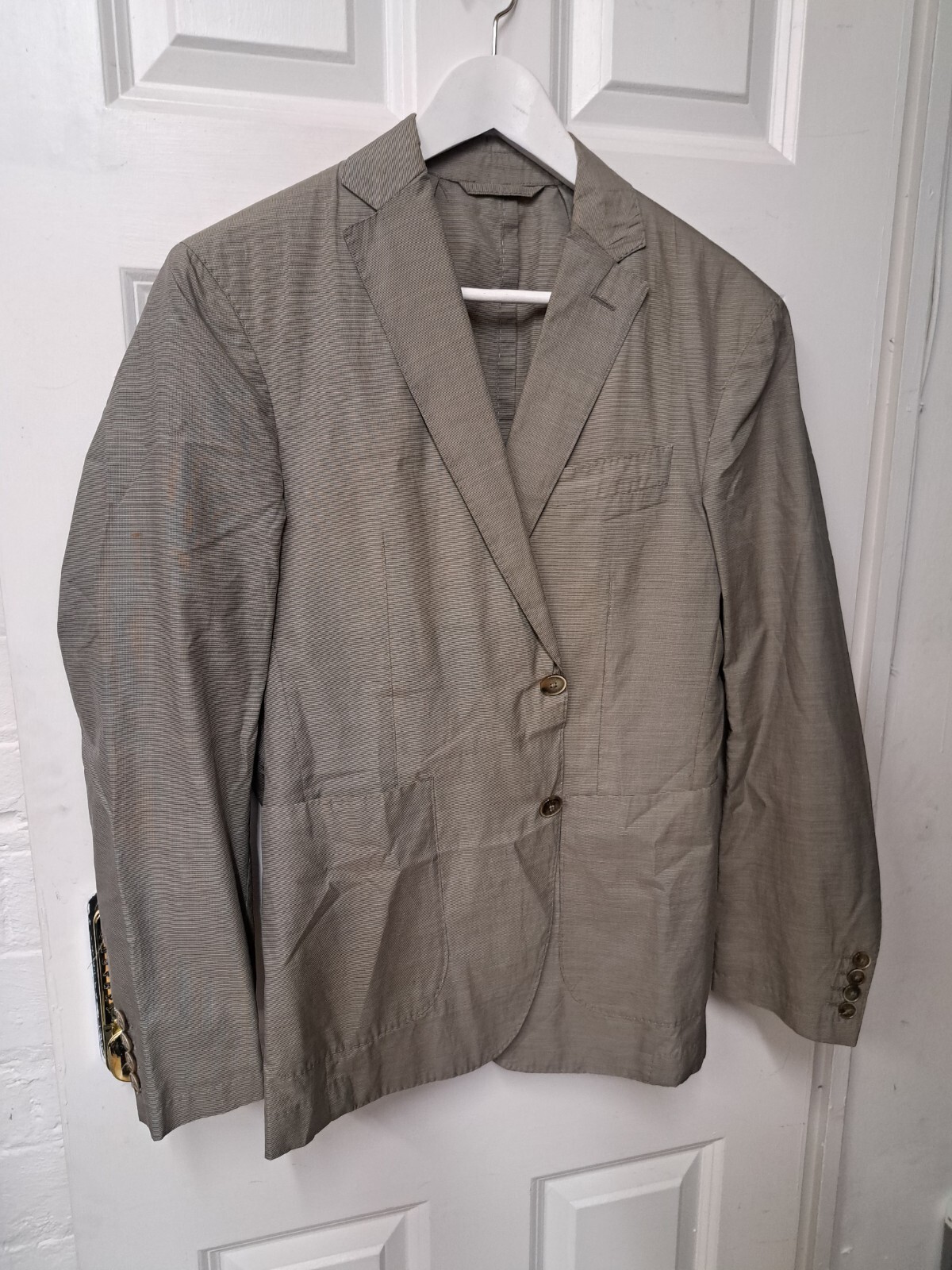 FILA Giacca blazer cotone grigio Hackett UK 38 corta sfoderata estiva Savile Row Londra