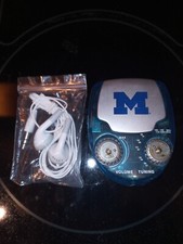 University of Michigan clip-on AM/FM radio with headphones