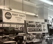1950s Coca-Cola Roast Turney Dinner Sign Soda Fountain Counter Original Photo