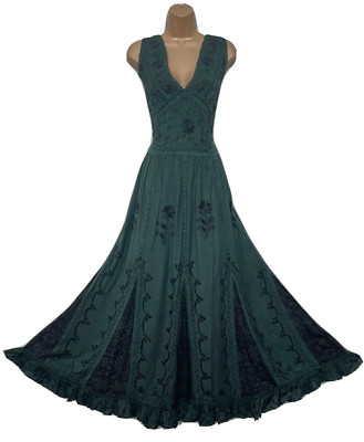 Plus Maxi Sommerkleid grün Patchwork Batik ärmellos Einheitsgröße 18 20 22 24