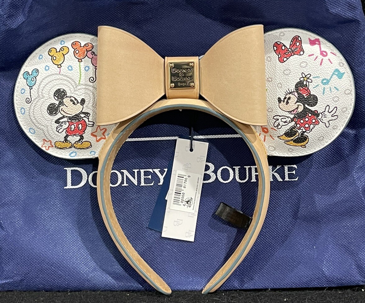 Disney Parks Dooney & Bourke Sketch Leather Ear Headband Mickey & Minnie Mouse Mickey and Minnie Mouse Dooney & Bourke Ear Headband for  main image 3