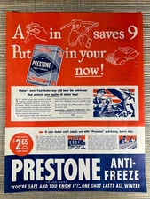 Prestone Anti-Freeze Eveready Rebus New York 1946 Vintage Print Ad