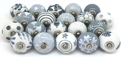 Lot of 20 pc Indian Handmade Ceramic Door knobs Door Kitchen Cabinet Door handle