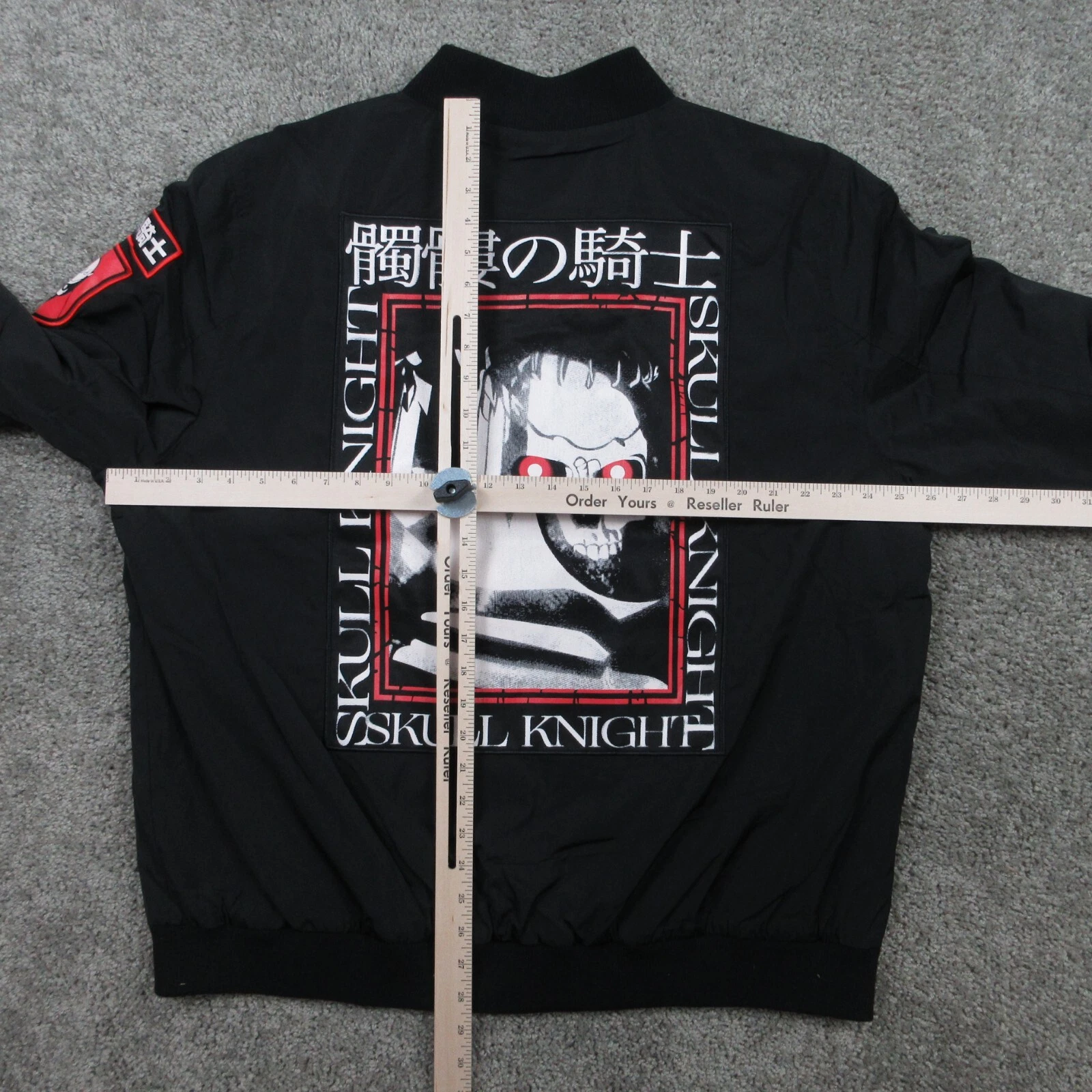 Berserk Jacket Mens XXL 2XL Black Skull Knight Bomber Windbreaker Coat Anime NWT - product detail image 10