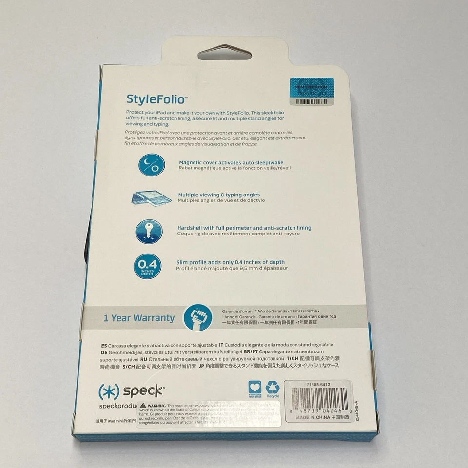 SPECK StyleFolio for iPad mini 4 Protective Case Purple W/ Auto Sleep/ Wake New - Image 2 of 4