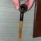 ANTIQUE Smoking Pipe (5”) (Octagonal Chamber) & Tobacco Pouch (w/Some Tobacco) — photo 4