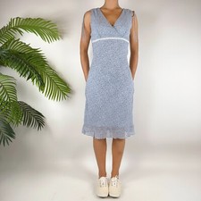 Vintage Y2K Blue Floral Cottagecore Sleeveless Ditsy Fairy Midi Dress / Size: 5