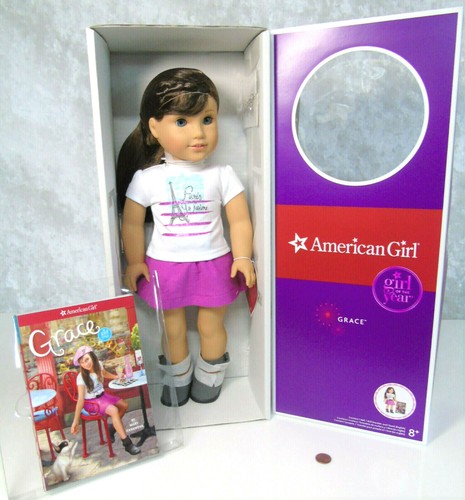 American Girl GRACE DOLL GOTY Meet Outfit Bracelet Brown Hair Blue Eyes Box - Picture 12 of 12