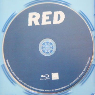Red Blu-Ray Movie Film Disc DVD Bruce Willis Morgan Freeman Helen