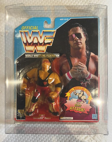 WWE WWF Bret Hitman Hart Hasbro Series 4 MOC Wrest...