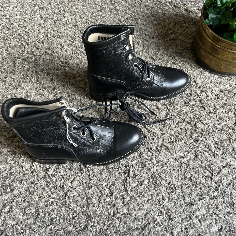 Botas de Vaquero Durango Roper Western Kiltie Niños 10.5 Con Cordones Cuero Vintage Nuevas Foto 4 de 4