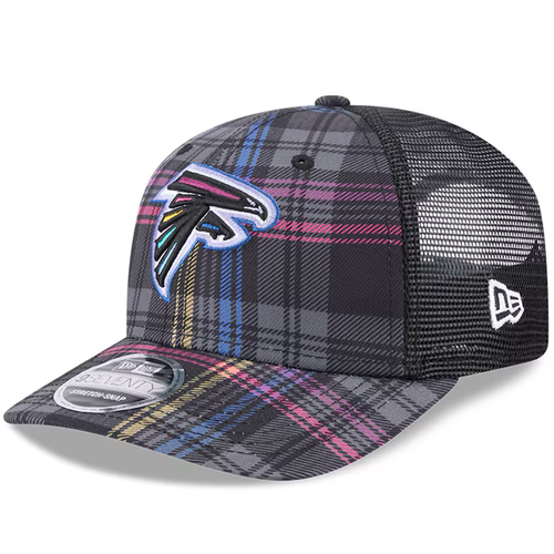 Atlanta Falcons New Era 2024 Crucial Catch Plaid 9SEVENTY Trucker Snapback Hat - Picture 3 of 7