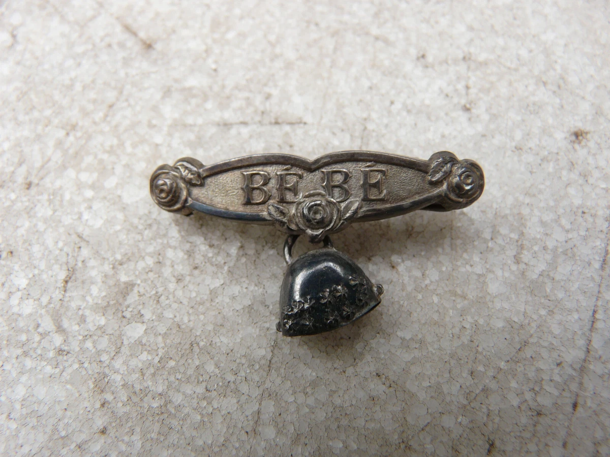 Ancienne Broche Métal - Bébé Poupée Bavoir - Vintage