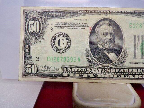 $50 1934 Federal Reserve Note Philadelphia - Picture 2 of 6