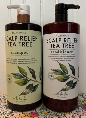 PHARM TO TABLE SCALP RELIEF TEA TREE SHAMPOO CONDITIONER 32oz MINT & COCONUT OIL