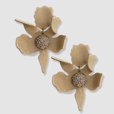 Lele Sadoughi Women's Beige Crystal Lily Earrings