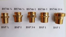 GAS METER BS746 X BSP ADAPTORS FITTINGS MALE X MALE