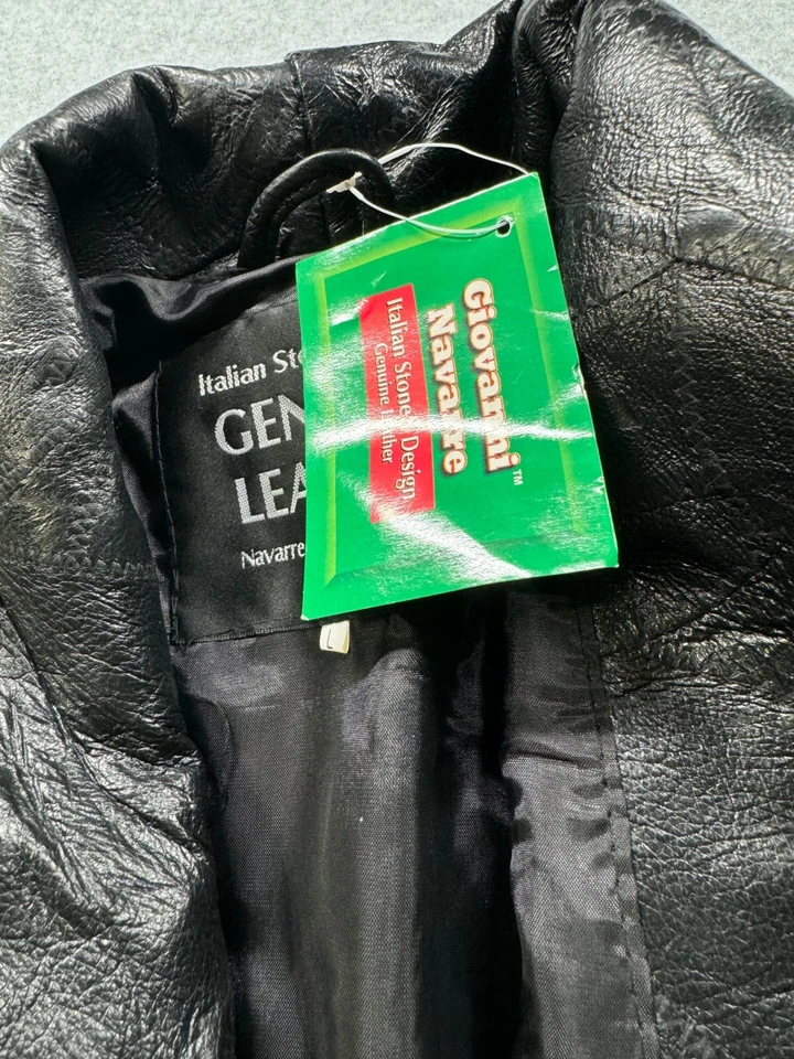 Итальянский камень дизайн натуральной кожи Тренч w/ремень черный L Giobanni Navarre - Изображение 2 из 4