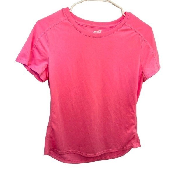Avia Girls Sz Small 4-6 Active Athletic T-Shirt Neon Pink Short Sleeve Crewneck