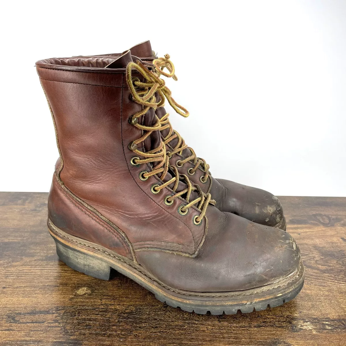 Red Wing 4473 Men's Brown Boots ANSI Z41 PT99 MI/75 C/75 Steel Toe Oil Sz 9