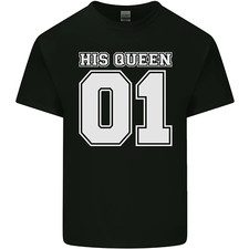 His Queen Funny Wedding Anniversary Mens Cotton T-Shirt Tee Top